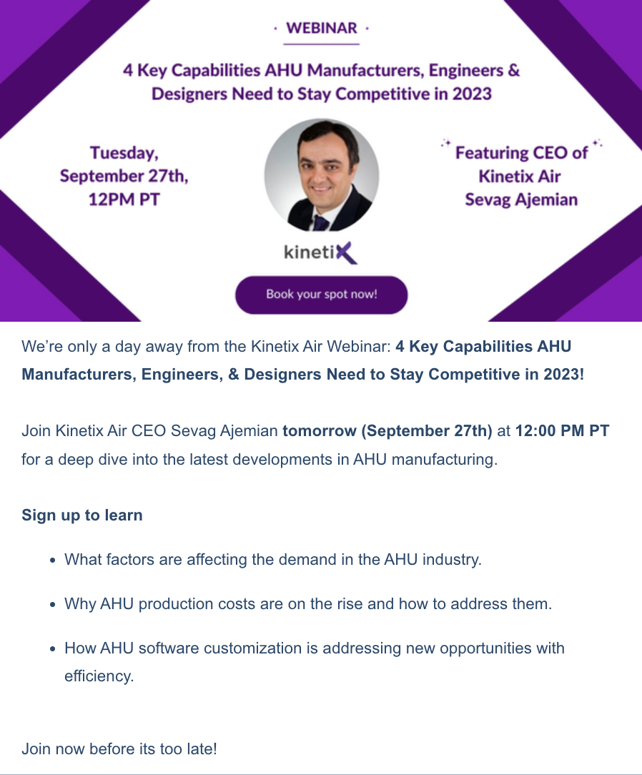 Kinetix Air webinar graphic featuring CEO Sevag Ajemian